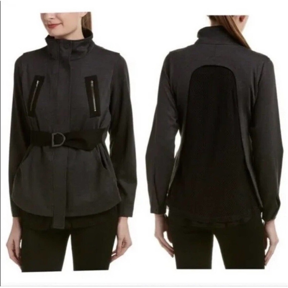 Cabi Charcoal Grey/Black Modern Mesh Back Jacket Size M Style 3184